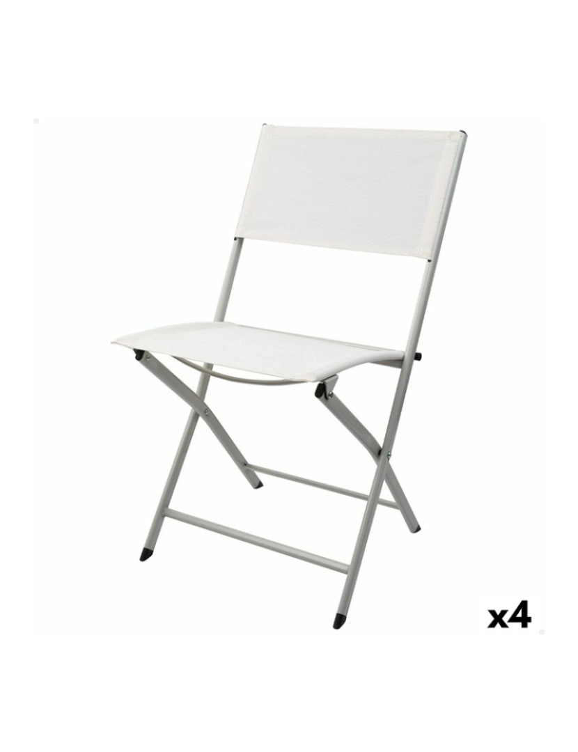Aktive - Cadeira de Campismo Acolchoada Aktive Branco 46 x 81 x 55 cm (4 Unidades)