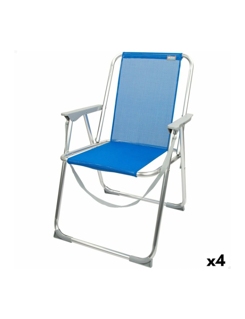 Aktive - Cadeira de Campismo Acolchoada Aktive Gomera Azul 44 x 76 x 45 cm (4 Unidades)