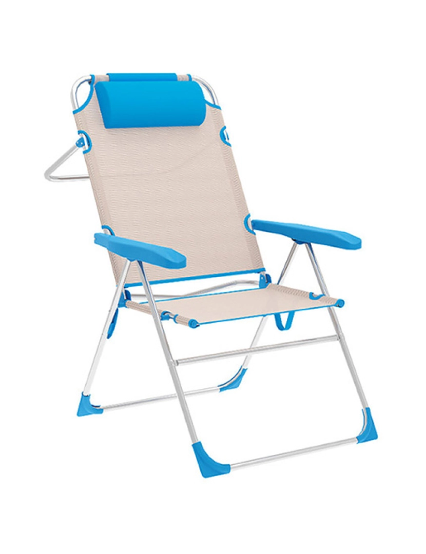 Marbueno - Cadeira de Campismo Acolchoada Azul Bege 67 x 99 x 66 cm