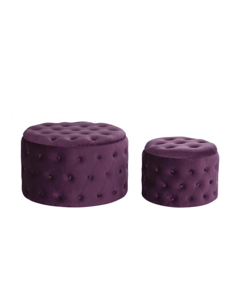 It - Conjunto De 2 Apoios Para Pés Em Mdf De Poliéster 70X70X42 Capitone