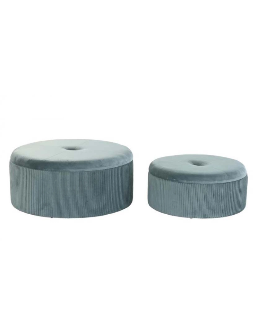 It - Conjunto De 2 Apoios Para Pés De Mdf De Poliéster 70X70X28 Veludo