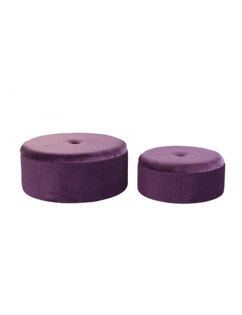 It - Conjunto De 2 Apoios Para Pés De Mdf De Poliéster 70X70X28 Veludo