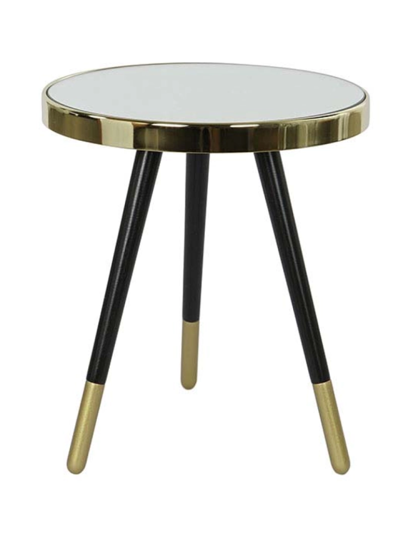 It - Mesa Lateral Espelho De Aço 42,5X42,5X48 Dourado
