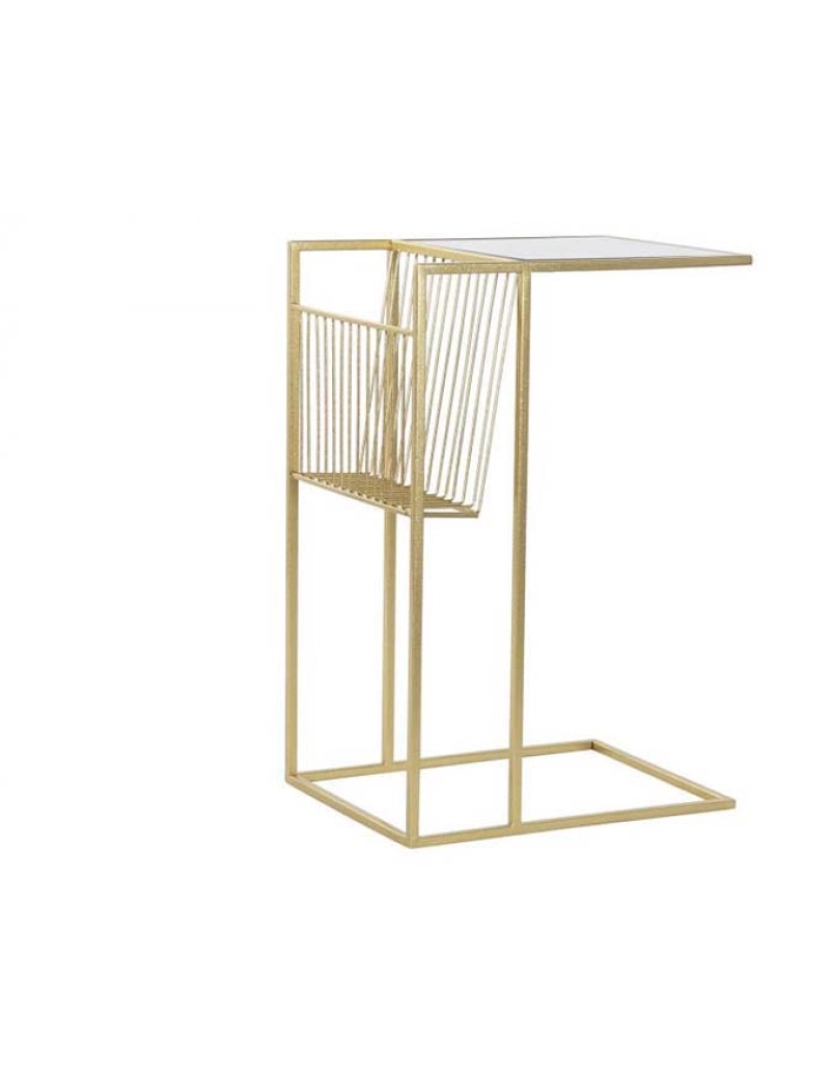 It - Porta-Revistas Com Espelho De Metal 48X35X71 Dourado