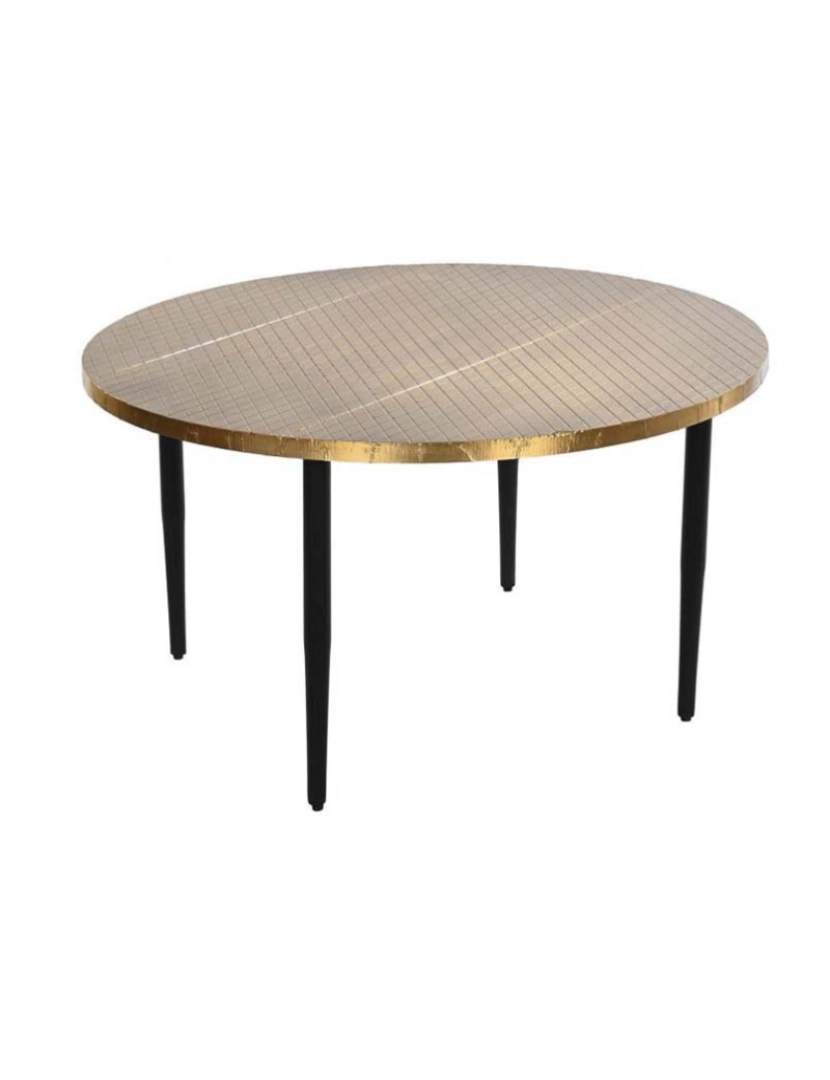 It - Mesa De Centro De Metal De Madeira 85X85X45 Dourada