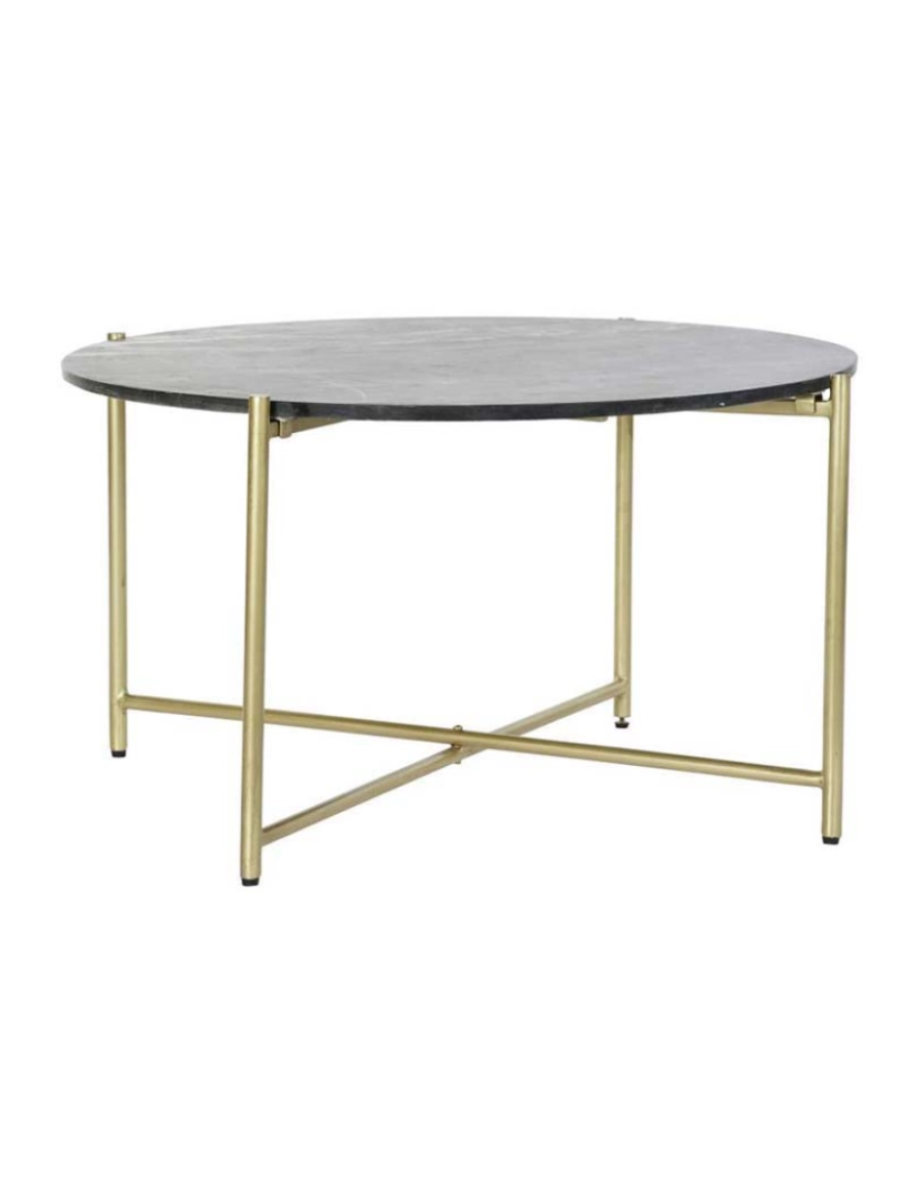 It - Mesa De Centro De Ferro Mármore 81X81X44 Preta