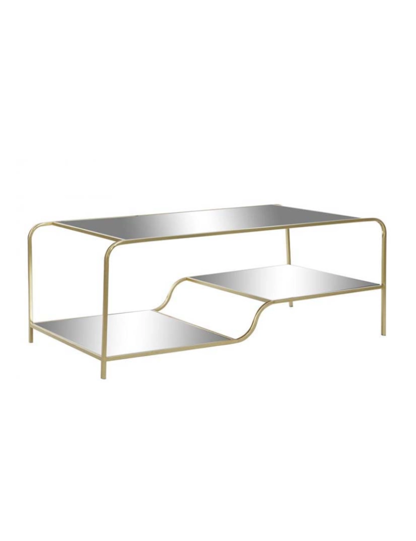 It - Mesa De Centro Com Espelho De Metal 120X60X45 Dourado Fosco
