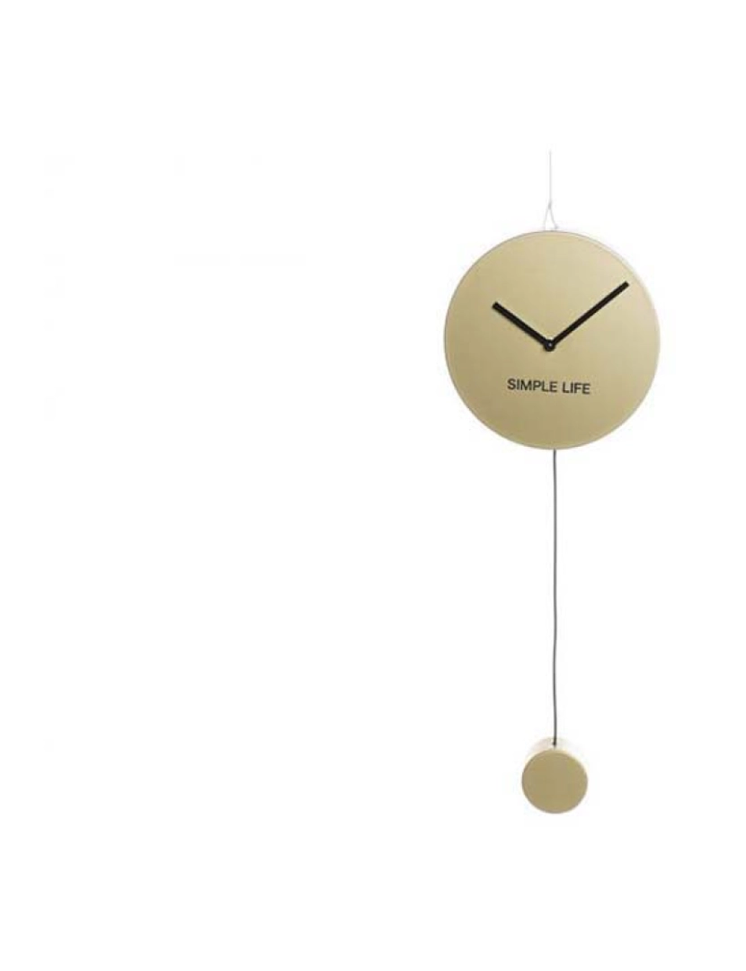 It - Relógio De Parede De Ferro 22X5,5X60 Pêndulo Dourado