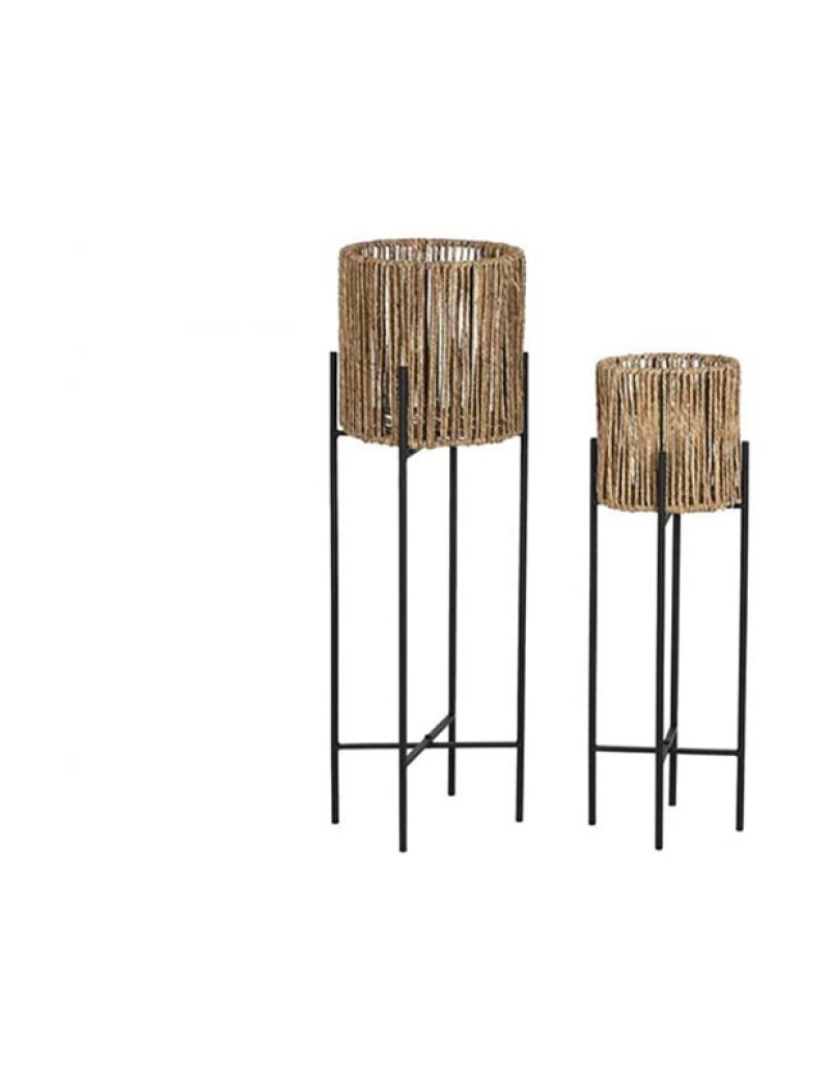 It - Conjunto de Jardineiras 2 Fibra de Metal 24X24X77 Preto