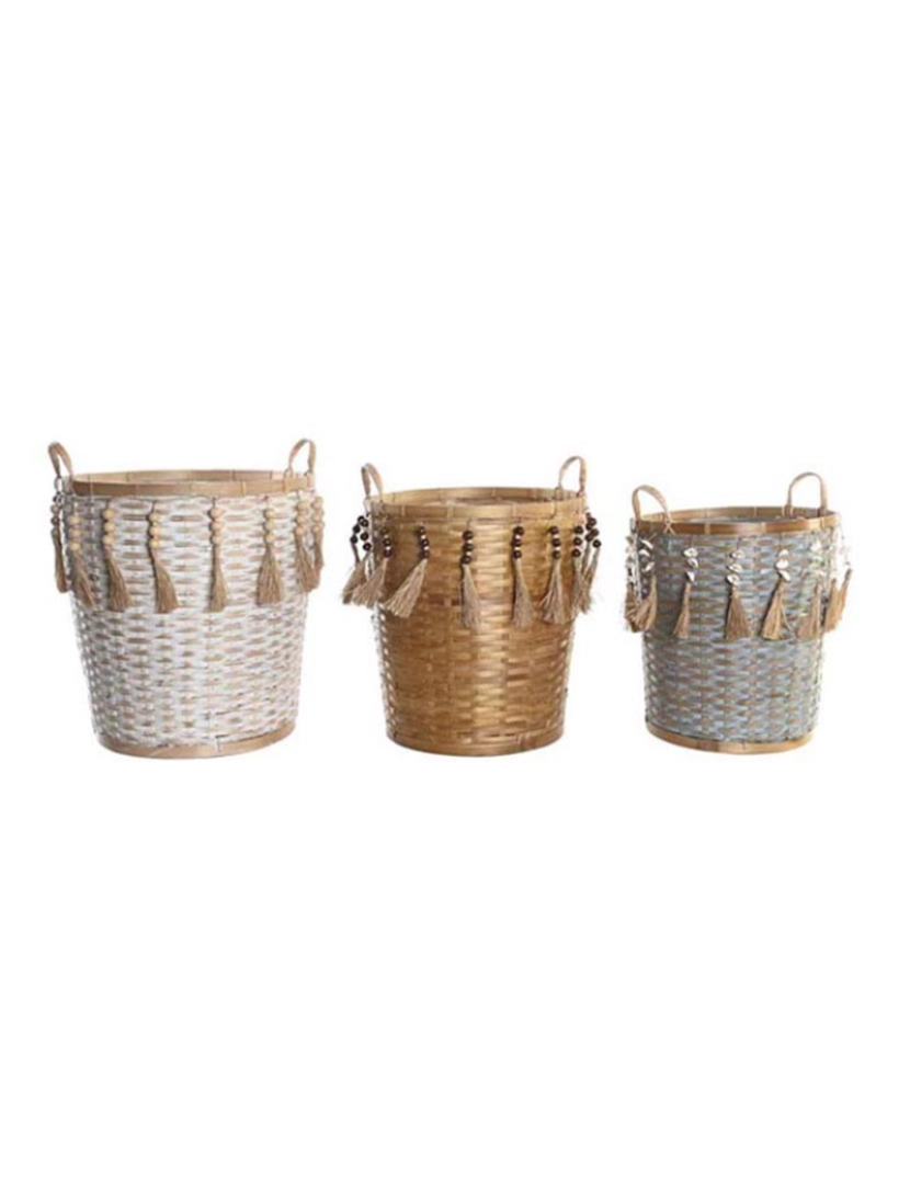 It - Conjunto de 3 Cesta de Bambu 49X45X54 44X49 36X46 Multicolor