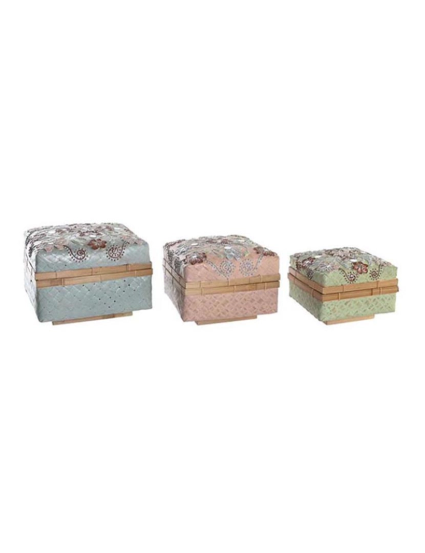 It - Conjunto de 3 Cesta de Bambu 29X29X22 25X17 21X15 Multicolor