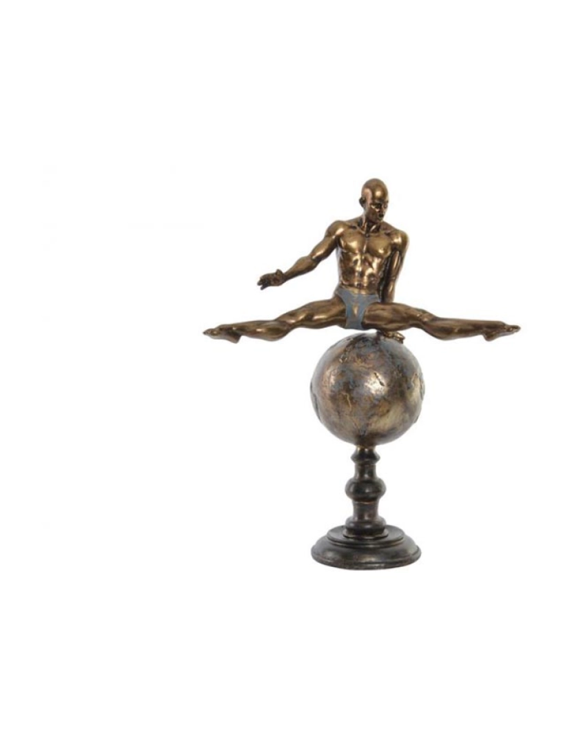 It - Figura de resina 36X19X46 Ginasta Dourada Envelhecida