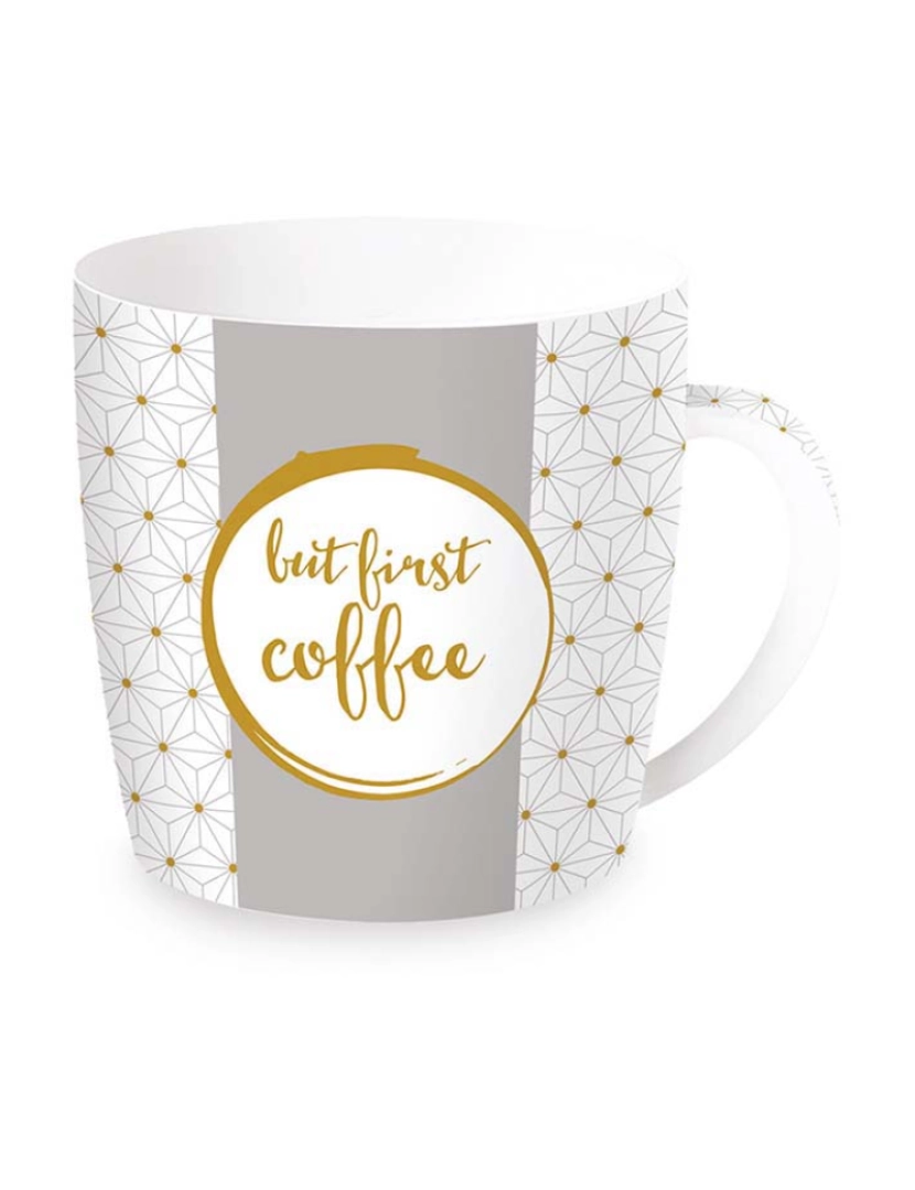 EasyLife - Caneca Porcelana 350 Ml Caixa Lata Mas Primeiro Café
