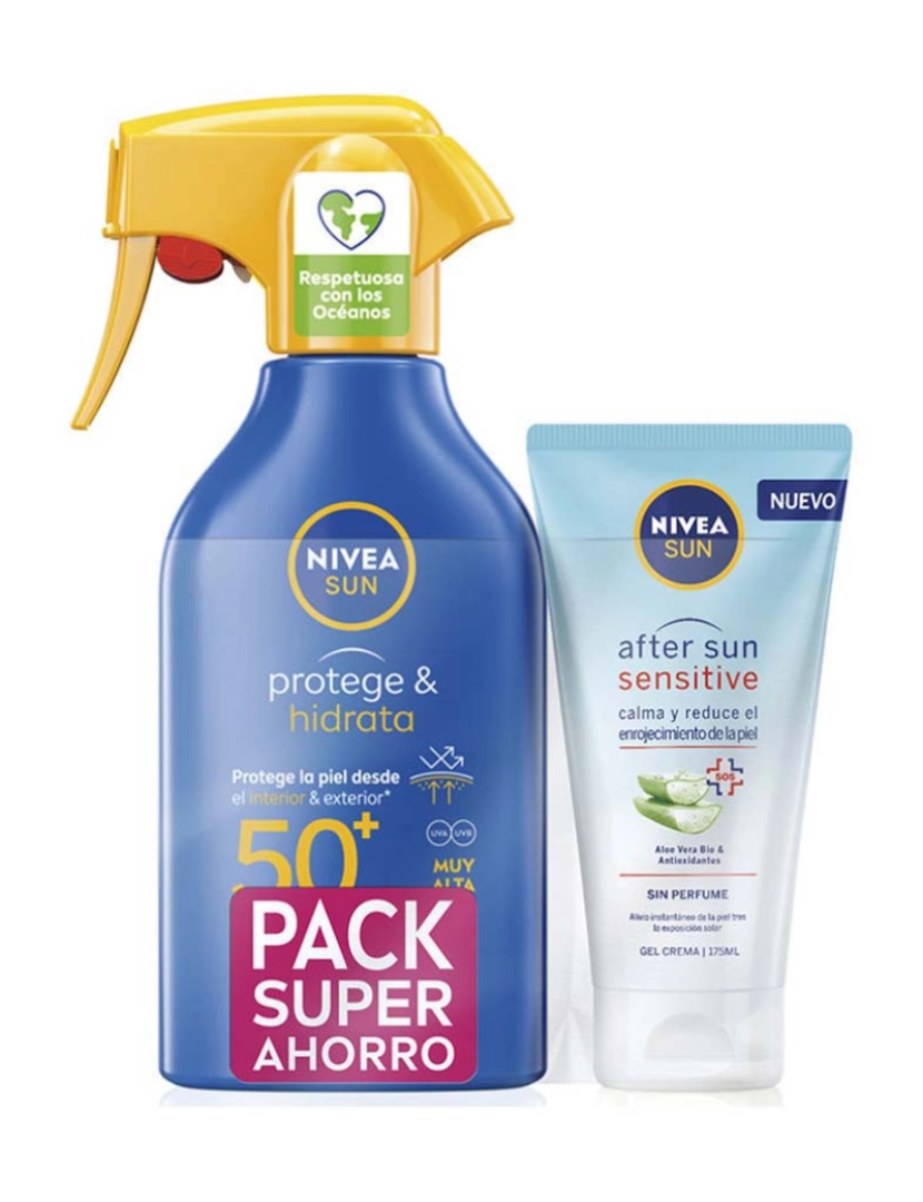 NIVEA - Protetor Solar Nivea Spray Protege e Hidrata SPF50 270ml + AfterSun Sensitive 175ml