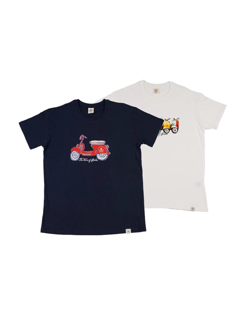 Time of Bocha - Pack 2 T-Shirts Homem Azul-Branco