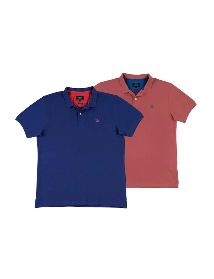 Time of Bocha - Pack 2 Pólos Básicos Homem Azul-Rosa