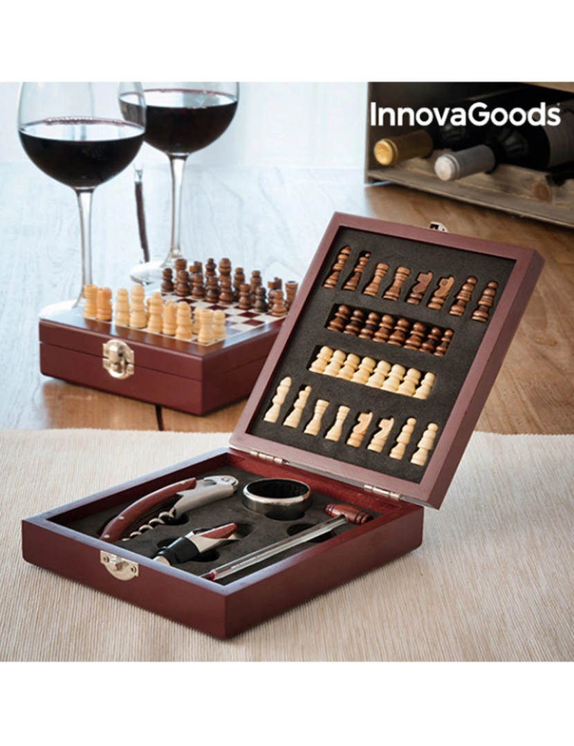 Innovagoods - Conjunto de Acessórios para Vinho e Xadrez (37 Peças)