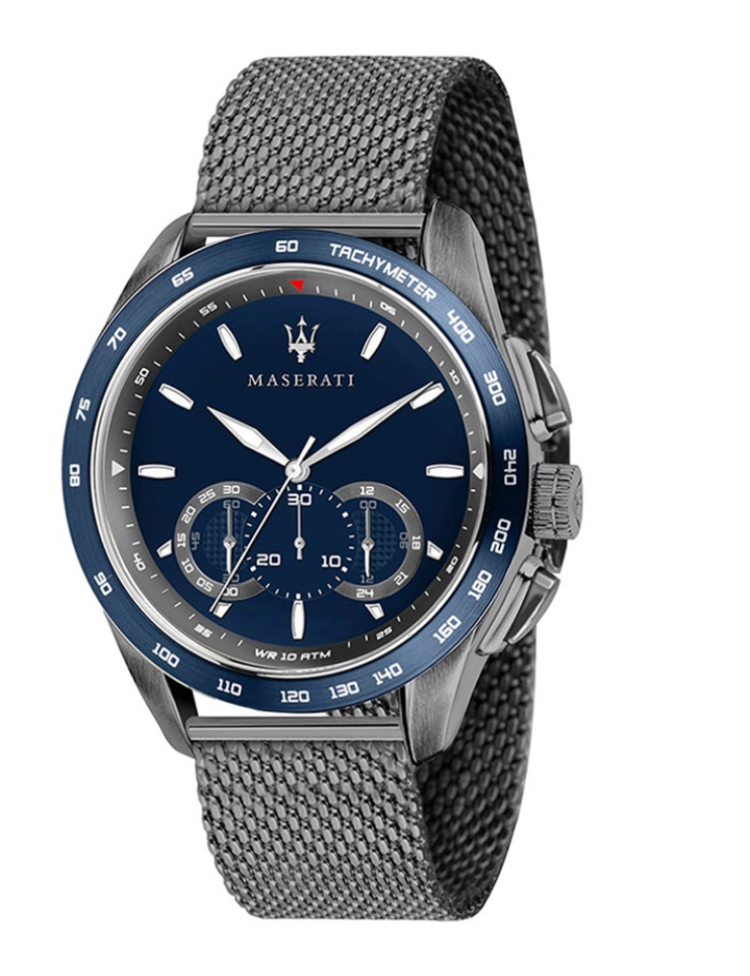 Maserati - Relógio  Homem Prateado e Azul 45 mm