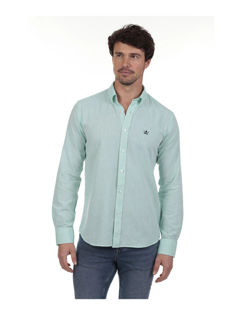 Time of Bocha - Camisa de linho Homem Verde Água