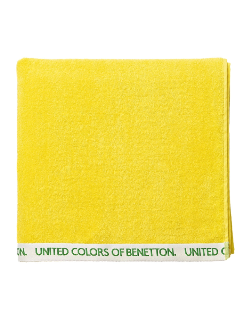 Benetton - Toalha de praia 90x160cm 380gsm 100% algodão veludo amarelo arco-íris
