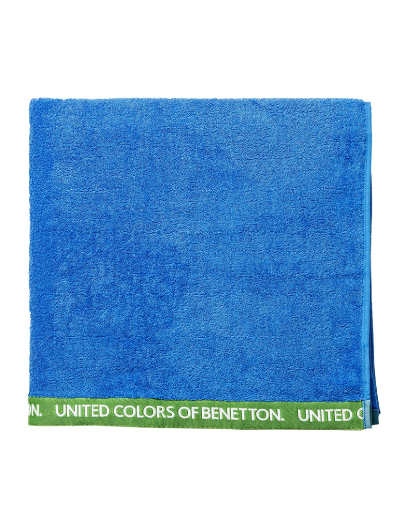 Benetton - Toalha de praia 90x160cm 380gsm 100% algodão veludo azul arco-íris
