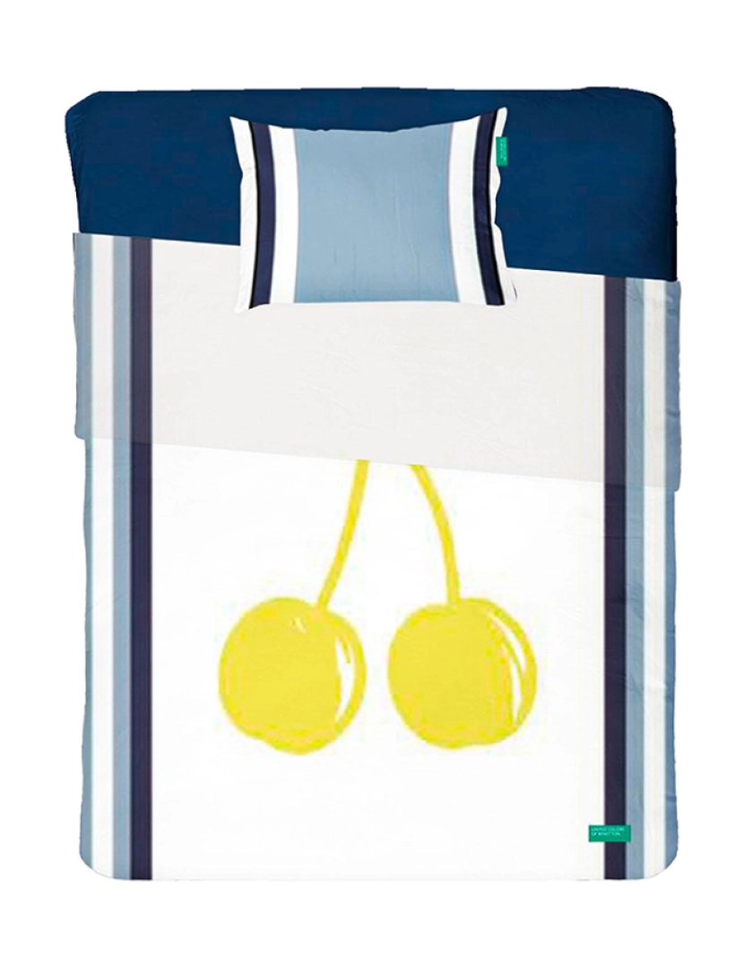 Benetton - Conjunto de lençóis de solteiro de 3 peças: lençol de cima (160x240cm com bainha de 5cm) + lençol de baixo (90x200+aba de 25cm) + fronha (45x110cm)